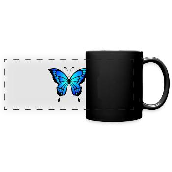 Butterfly - Panorama-Tasse farbig - Schwarz - Vorne