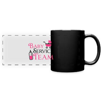 Baby Service Team - Panorama-Tasse farbig - Schwarz - Vorne