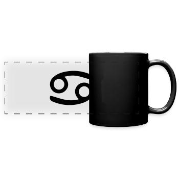 Krebs Sternzeichen - Panorama-Tasse farbig - Schwarz - Vorne