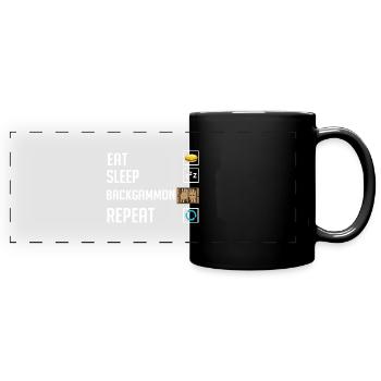 Backgammon Board Game Player Game Rules - Full Colour Panoramic Mug - black - Front