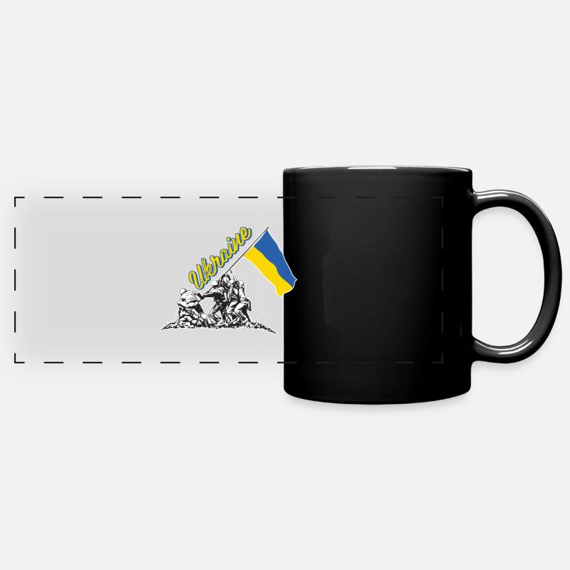 ukraine flag raising - Full Colour Panoramic Mug - black