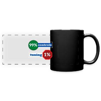 1% Abstimmung 99% Kontrollen - Panorama-Tasse farbig - Schwarz - Vorne