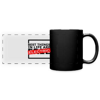 Les meilleures choses dans la vie sont électriques 😎 - Mug panoramique uni - noir - Devant
