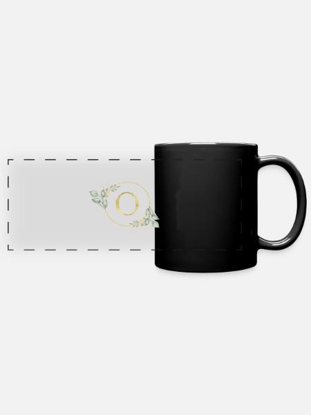 Customizable Monogram O - Full Colour Panoramic Mug - black