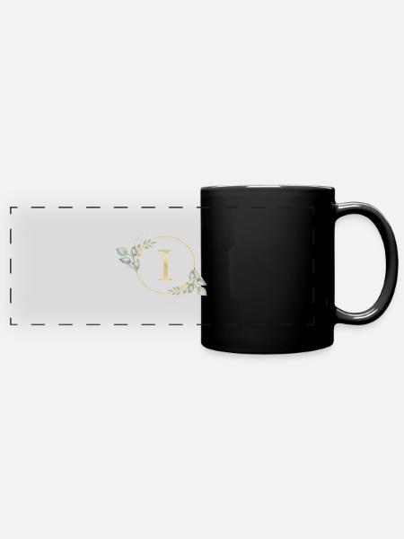 Customizable Monogram I - Full Colour Panoramic Mug - black