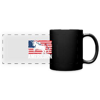 Memorial Day Fourth July Americorn American Fla - Full Colour Panoramic Mug - black - Front