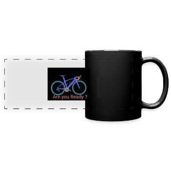 Racing bike image - Full Colour Panoramic Mug - black - Front