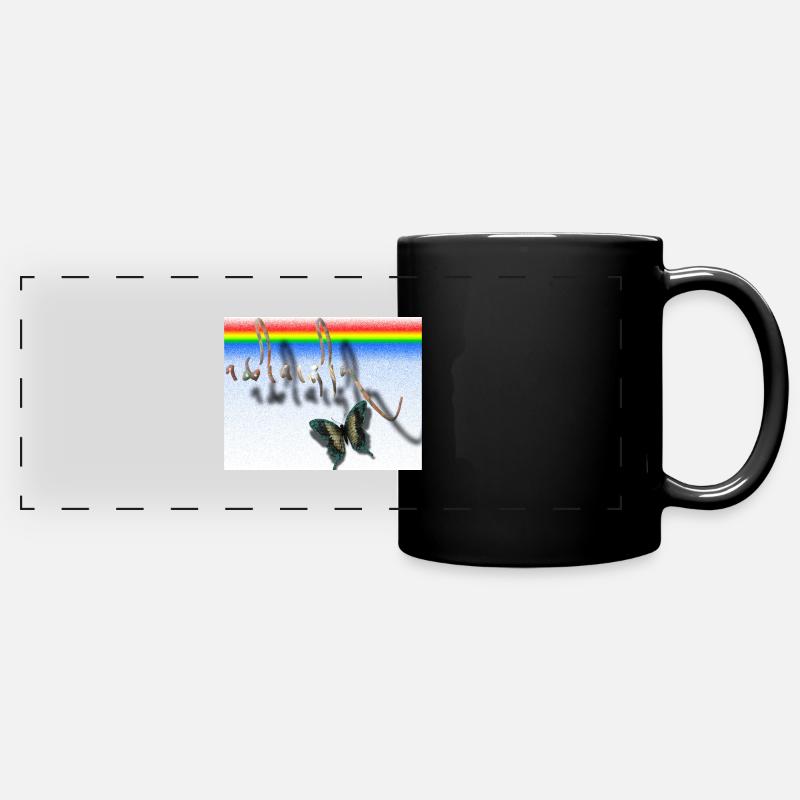 tibetische Calligraphy Schmetterling Design - Panorama-Tasse farbig - Schwarz