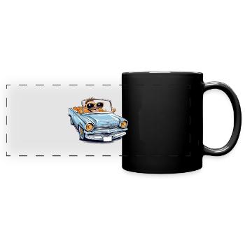 Marc in a convertible - Full Colour Panoramic Mug - black - Front