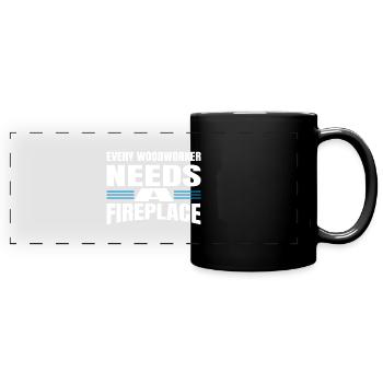 charpentier blague geek abattage travail charpentier scie - Mug panoramique uni - noir - Devant