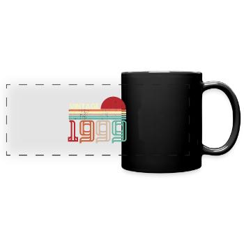 Jahrgang 1999 Geburtstag Retro Sonnenuntergang Design - Panorama-Tasse farbig - Schwarz - Vorne