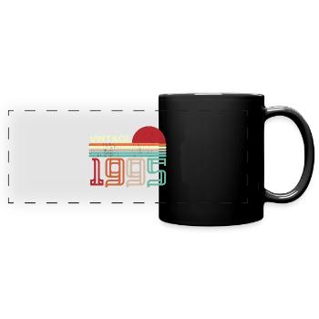 Vintage 1995 Geburtstag Retro Sonnenuntergang Design - Panorama-Tasse farbig - Schwarz - Vorne