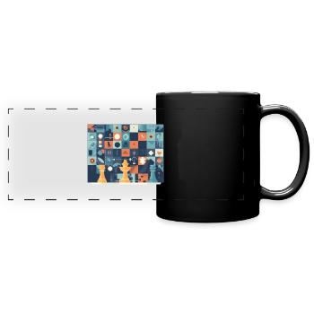 Concept of chess - Full Colour Panoramic Mug - black - Front