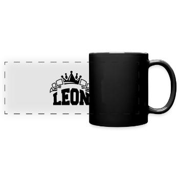 leon - Panorama-Tasse farbig - Schwarz - Vorne