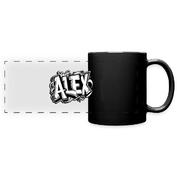 Alex Last Name First Name Girl Boy Graffiti - Full Colour Panoramic Mug - black - Front