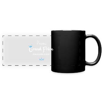 Promu grand frère en avril - annonce grossesse - Mug panoramique uni - noir - Devant
