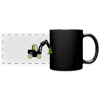 bagger - Panorama-Tasse farbig - Schwarz - Vorne