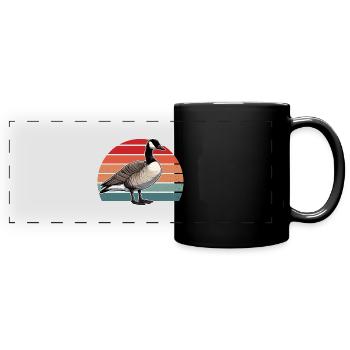 Kanadische Gans Gänsegänse Kanada - Panorama-Tasse farbig - Schwarz - Vorne