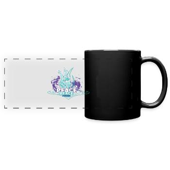 peace - Panorama-Tasse farbig - Schwarz - Vorne