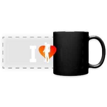 Boulder Kletterer Klettern Bouldering Climbing - Panorama-Tasse farbig - Schwarz - Vorne