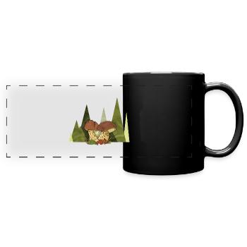 Pilze - Panorama-Tasse farbig - Schwarz - Vorne