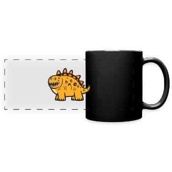 Dinosaur stegosaurus Halloween Funny - Full Colour Panoramic Mug - black - Front
