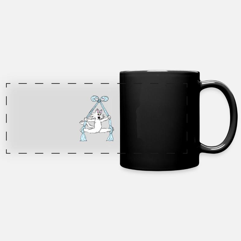 Aerial Cat Silks - Full Colour Panoramic Mug - black