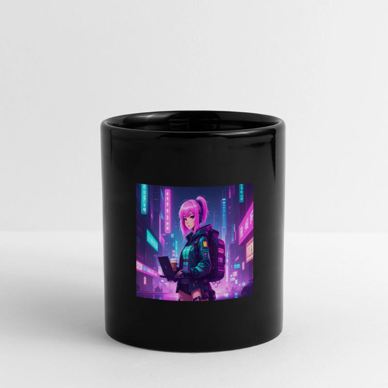 Neon Hacker Girl – Ready to Code & Conquer Full Colour Panoramic Mug