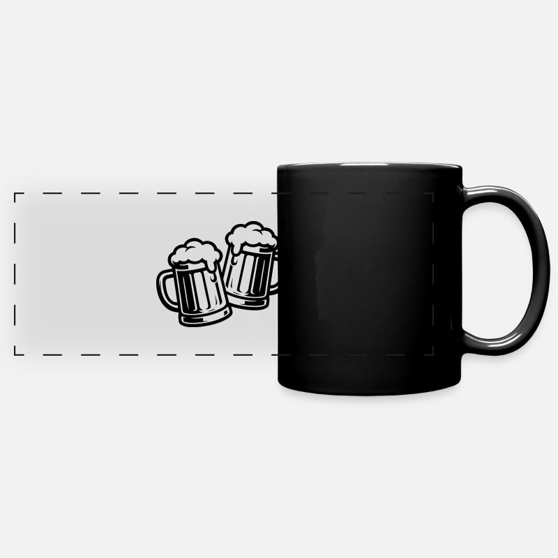 Bière griller chope bière boire - Mug panoramique uni - noir
