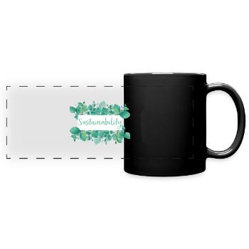 Sustainability - Full Colour Panoramic Mug - black - Front