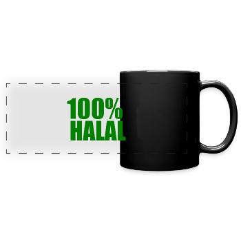 Halal - Panorama-Tasse farbig - Schwarz - Vorne