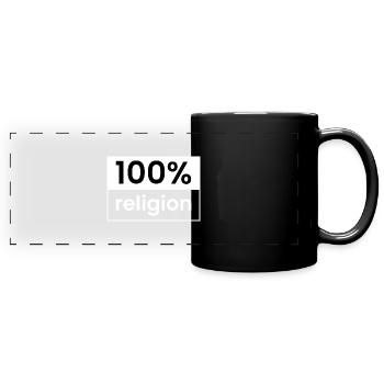 100% Religion - Panorama-Tasse farbig - Schwarz - Vorne