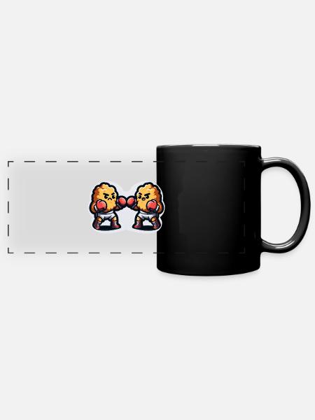 Funny Chicken Nuggets Boxing Boxing Lover - Full Colour Panoramic Mug - black