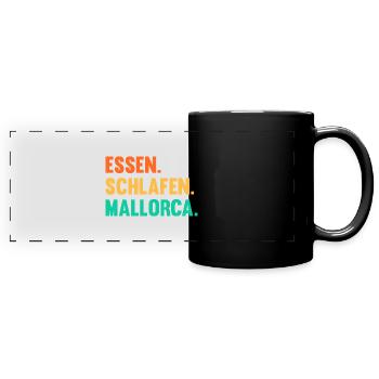 Party Urlaub Mallorca - Panorama-Tasse farbig - Schwarz - Vorne