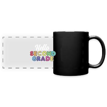Teacher Hello Second Grade - Full Colour Panoramic Mug - black - Front