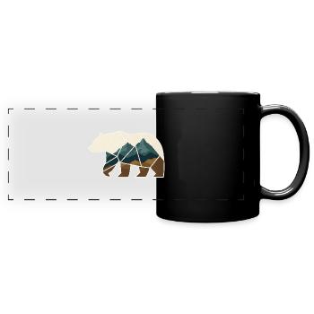 Bär Design geometrisch - Panorama-Tasse farbig - Schwarz - Vorne