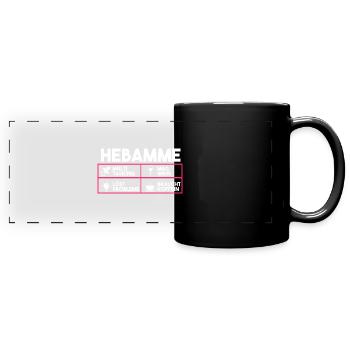 Geburtshelferin Hebamme - Panorama-Tasse farbig - Schwarz - Vorne