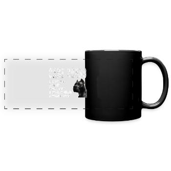 Cane Corso Dog Funny Saying Bite Beating - Full Colour Panoramic Mug - black - Front