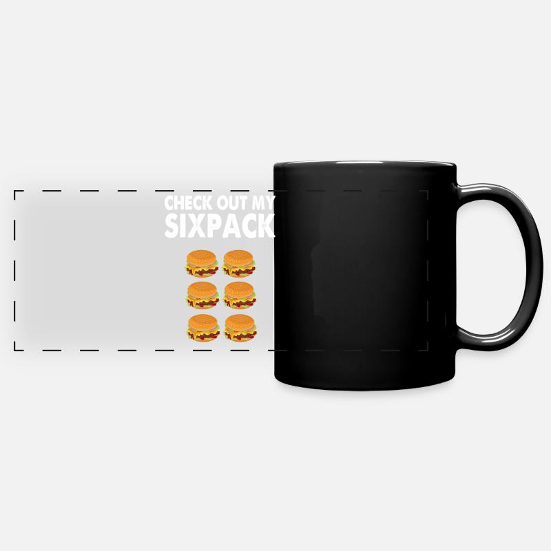 Burger Sixpack - Full Colour Panoramic Mug - black