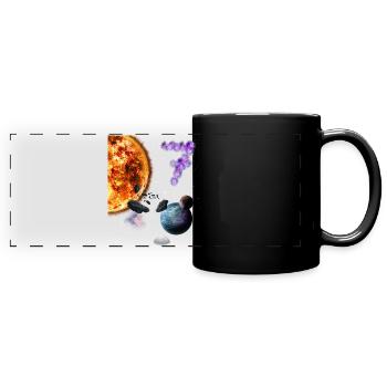 7. Geburtstag - Panorama-Tasse farbig - Schwarz - Vorne