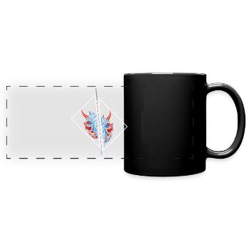 Japon Anime Masque Design Samurai Oni Monster - Mug panoramique uni - noir - Devant
