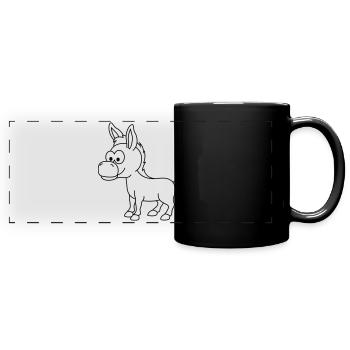 Donkey Comic Animal - Full Colour Panoramic Mug - black - Front