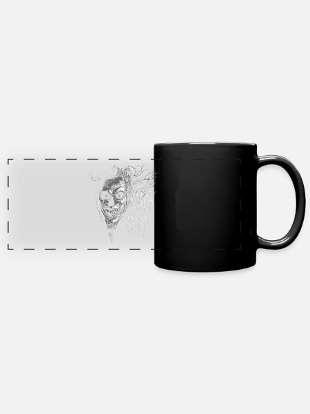 Creepy Trick o' Treat Scary Face - Full Colour Panoramic Mug - black