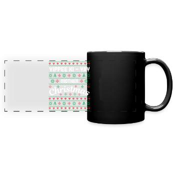 Yippee hi yay Mère de Noël - Mug panoramique uni - noir - Devant