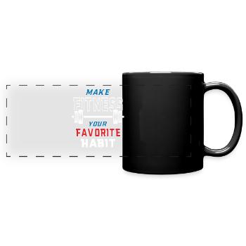 Cool Fitness Design Dumbbell Training - Mug panoramique uni - noir - Devant