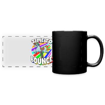 Time To Bounce für Männer und Frauen - Panorama-Tasse farbig - Schwarz - Vorne