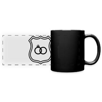 Anneaux de mariage Bague Armoiries Mariage - Mug panoramique uni - noir - Devant