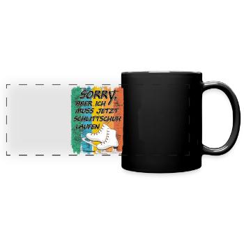 Schlittschuhlaufen Schlittschuhe Wintersport - Panorama-Tasse farbig - Schwarz - Vorne