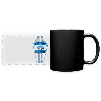 Wintersport Schnee Skifahren Ski you later - Panorama-Tasse farbig - Schwarz - Vorne