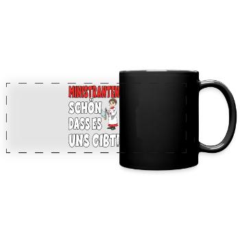 Ministranten Schön Dass Es Uns Gibt - Panorama-Tasse farbig - Schwarz - Vorne